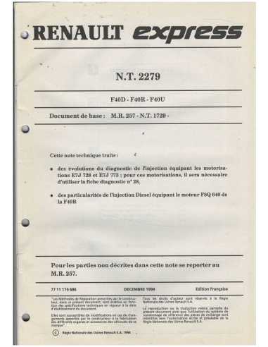 Notice Technique Renault Moteurs E7J et F8Q (NT 2279) | 7711173686 |