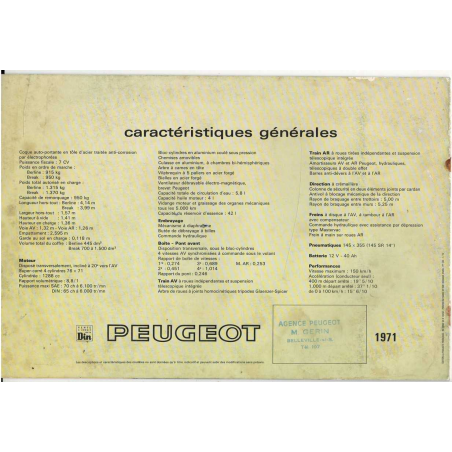 Brochure PEUGEOT 304 Berline 4 Portes (1970) - Français | PEU16 |