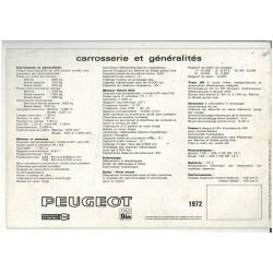 Brochure PEUGEOT 204 Berline Luxe et Grand Luxe (1971) - Français | PEU18 | 2