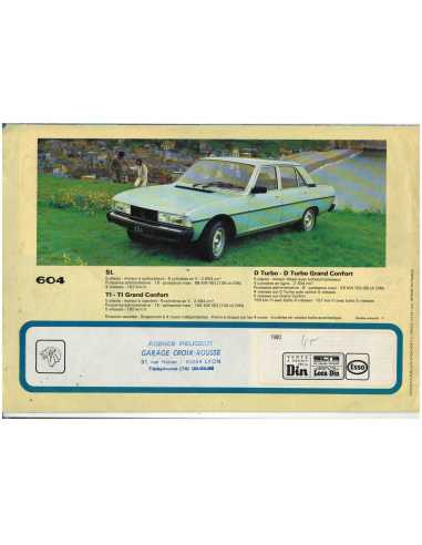 Brochure PEUGEOT 104/304/604 (1980) - Français | PEU19 |