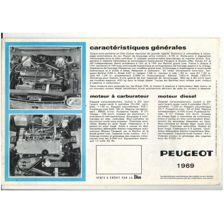 Brochure PEUGEOT 204 Berline et Break (1968) - Français | PEU24 |