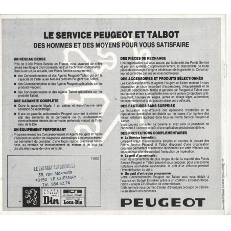 Brochure Peugeot 104 Berline (1982) - Français | PEU26 |