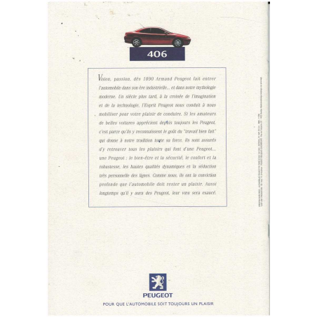 Brochure Peugeot 406 Coupé 2.0l et V6 (11/1998) Français | PEU32 - Ref: b-fr-11/98 |