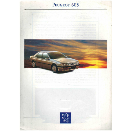 Brochure PEUGEOT 605 SL / SV / SRI (1993) Français | PEU52 |