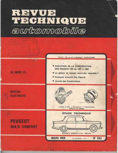 Peugeot 404/8 confort - Revue Technique N°263 | RTA 263 |