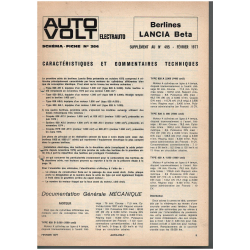 Lancia Beta Berline Documentation Electrique (1977) - 25 Pages | LAN38 | 2