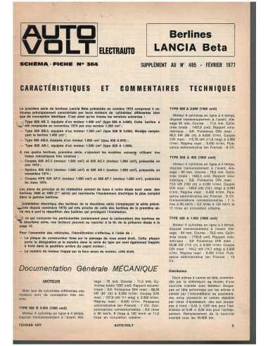 Lancia Beta Berline Documentation Electrique (1977) - 25 Pages | LAN38 |