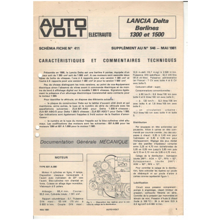 Lancia Delta 1300 et 1500 Documentation Electrique (1981) - 25 Pages | LAN39 |