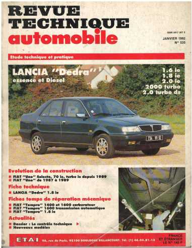 Revue Technique Lancia DEDRA Essence et Diesel- RTA N°535 | RTA 533 |