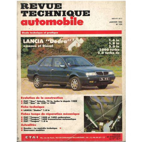 Revue Technique Lancia DEDRA Essence et Diesel- RTA N°535 | RTA 533 |