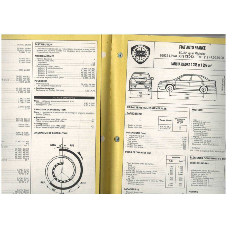 Etude Technique Lancia DEDRA Essence et Diesel - N°280 | EA280 |