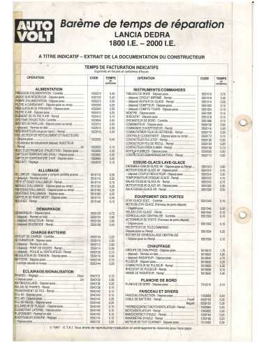 Lancia DEDRA Documentation Electrique (1992) - 25 Pages | LAN42 |