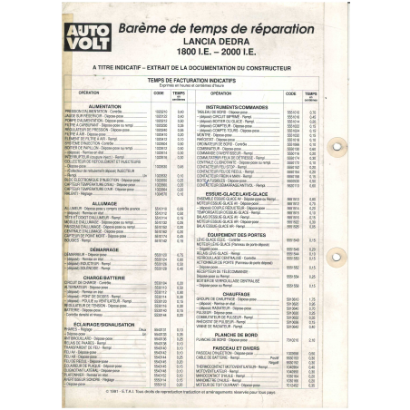 Lancia DEDRA Documentation Electrique (1992) - 25 Pages | LAN42 |