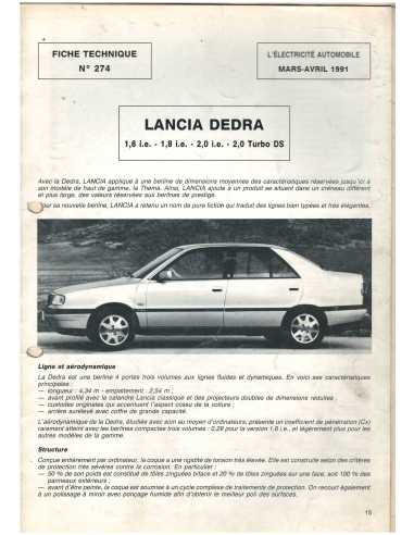 Lancia DEDRA Documentation Electrique (1992) - 25 Pages | LAN42 |