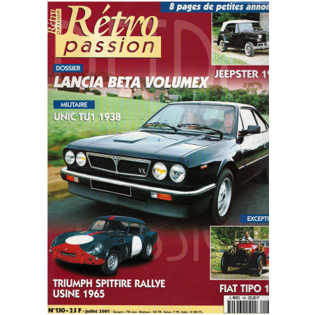 Magazine RETRO PASSION - Lancia BETA VOLUMEX (N°130 Juillet 2001) | Retro Passion 130 |