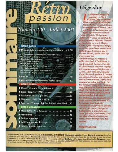 Magazine RETRO PASSION - Lancia BETA VOLUMEX (N°130 Juillet 2001) | Retro Passion 130 |