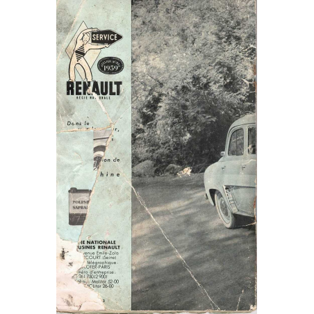 Renault Dauphine Gordini N.E. 817 - Notice conduite et entretien | Notice Renault Dauphine Gordini |