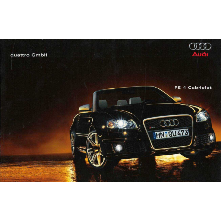 Catalogue Audi RS 4 Cabriolet 4.2 V8 (Français) 2006 | AUDI88 |