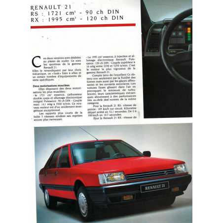 Brochure RENAULT 21 (1986) Français | REN01 |