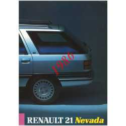 Brochure RENAULT 21 Nevada (1986) Français | REN02 |
