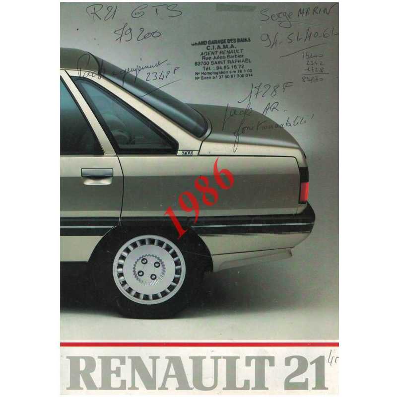 Brochure RENAULT 21 (1986) Français | REN03 |