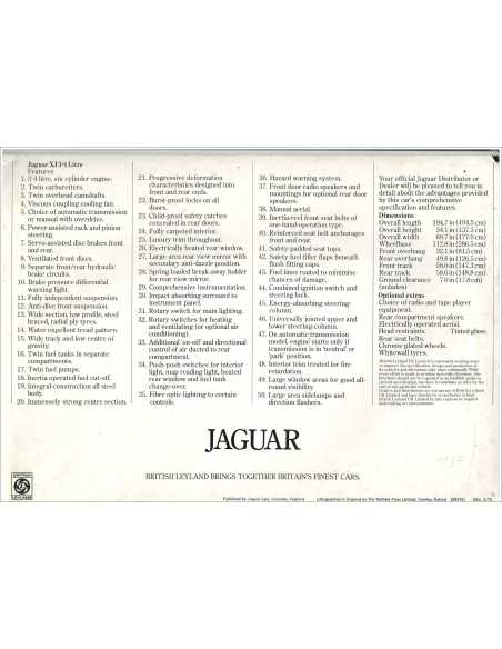 Brochure JAGUAR XJ 3.4 (1975) En Anglais | JAG19 |