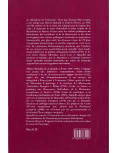 Spinelli : Le Manifeste de Ventotene | 9782955871027 | 2