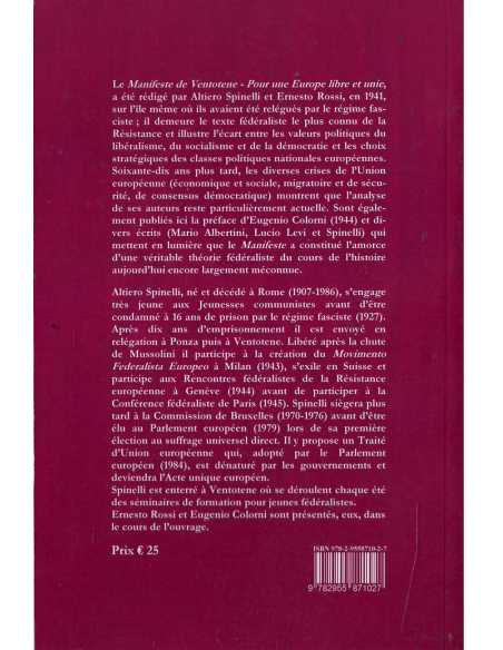 Spinelli : Le Manifeste de Ventotene | 9782955871027 |