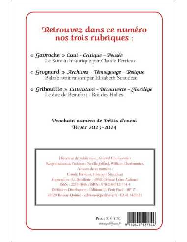 Délits d’encre n°39 – Automne 2023 Ed. Petit Pavé | 9782847127744 |