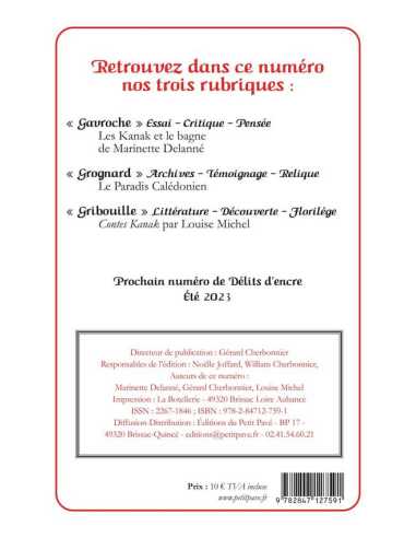 Délits d’encre n°37 – Printemps 2023 Ed. Petit Pavé | 9782847127591 |