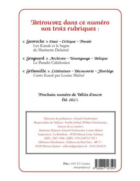 Délits d’encre n°37 – Printemps 2023 Ed. Petit Pavé | 9782847127591 |
