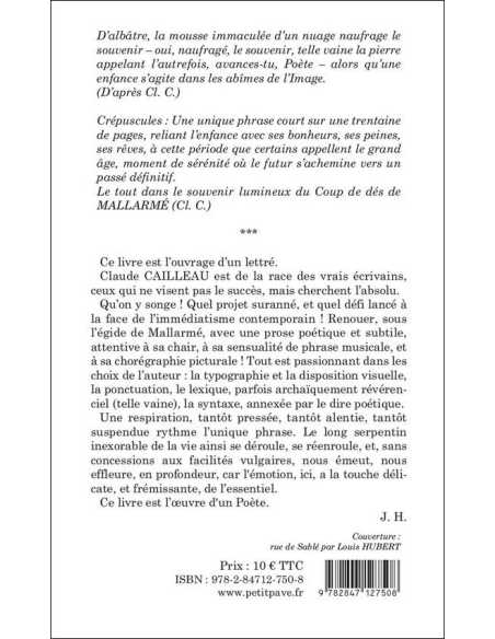 Crépuscules De Claude Cailleau Ed. Petit Pavé | 9782847127508 |