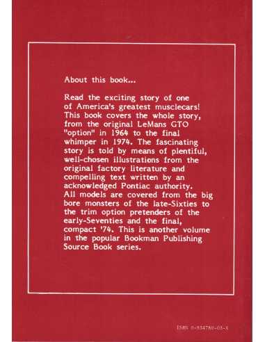 Pontiac GTO - A Source Book | 9780934780032 |