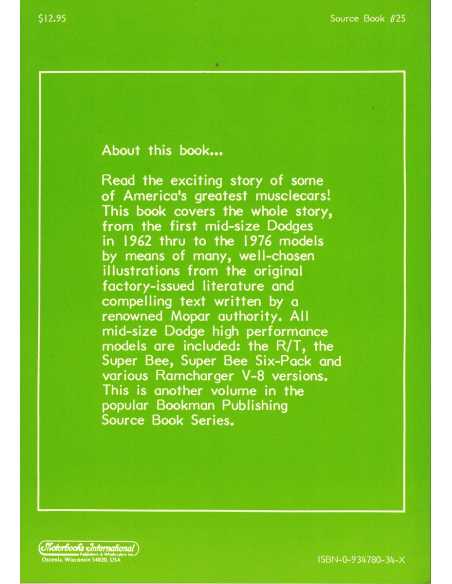 Mid-Size Dodges - A Source Book/1962 to 1976 | 9780934780346 |