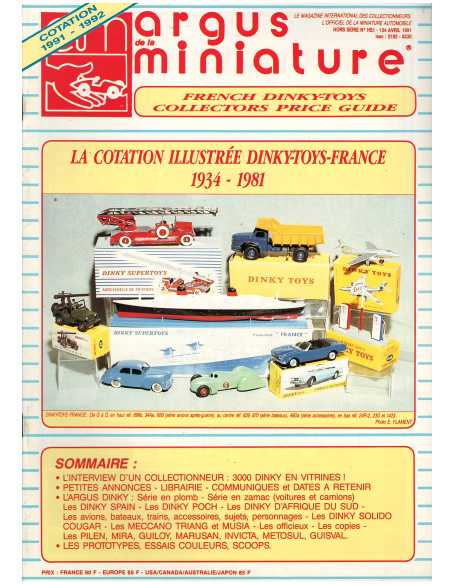 Argus de la miniature N°HS01Part.2 «Dinky-Toys France - Avril 1991» | ARGUS MINIATURES HS01 Part.2 |