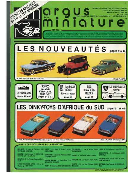 Argus de la miniature N°99 «Peugeot 403 Cabriolet» Oct 1987 | ARGUS MINIATURES 99 |
