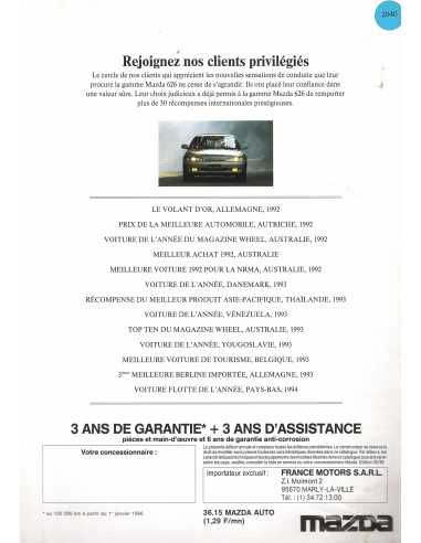 Brochure MAZDA 626 Berline (1996) Français | MAZ17 |