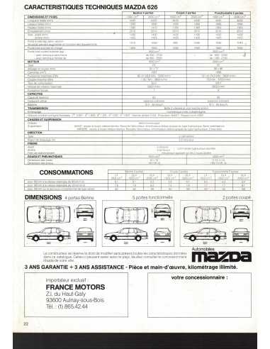 Brochure MAZDA 626 Traction Avant (1983) | MAZ19 |