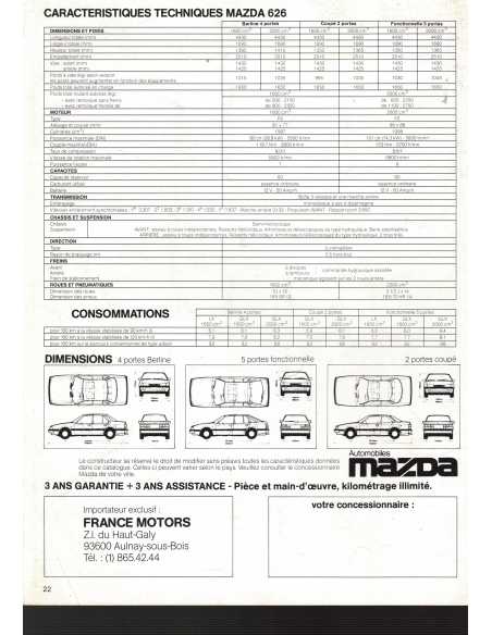Brochure MAZDA 626 Traction Avant (1983) | MAZ19 |