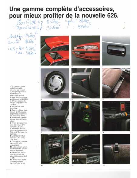Brochure MAZDA 626 Berlines roues directrices (1987) | MAZ24 |