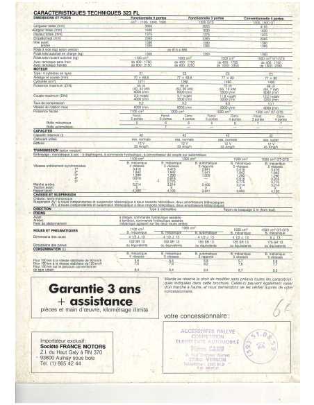 Brochure MAZDA 323 Fonctionnelles et Conventionnelles (1984) | MAZ35 |