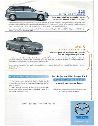 Dépliant Gamme MAZDA 2002 | MAZ45 |