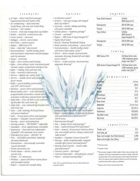 Brochure BUICK Park Avenue 3.8l 1997 | BUI02 |