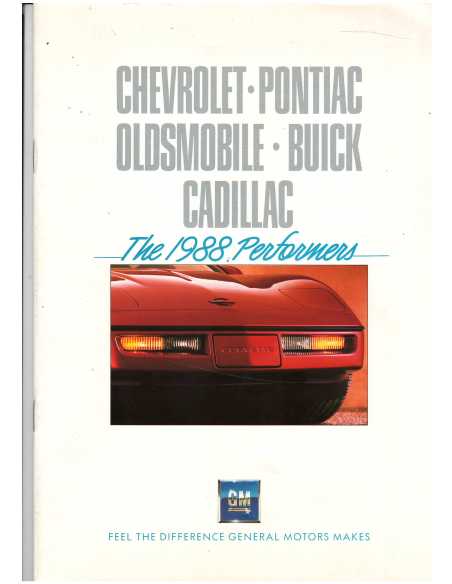 Brochure General Motors Gamme 1988 Sportives (Français) | BUI08 |