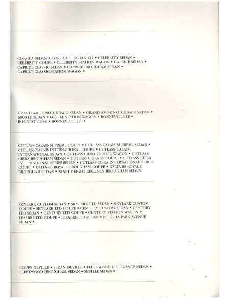 Brochure General Motors Gamme 1988 Belines (Français) | BUI09 |