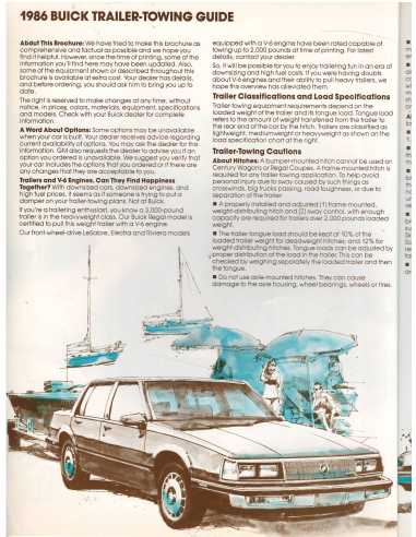 Brochure Buick Traiker-rowing Guide 1986 | BUI10 |