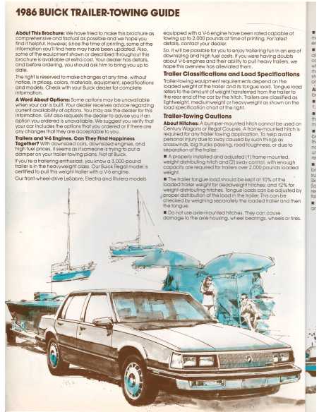 Brochure Buick Traiker-rowing Guide 1986 | BUI10 |