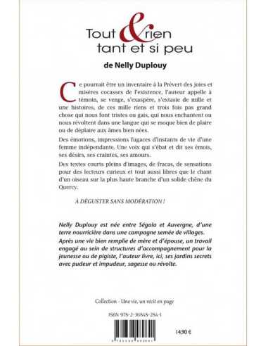 Tout & rien, tant et si peu : la fièvre des mots De Nelly Duplouy Ed. Tertium | 9782368482841 |