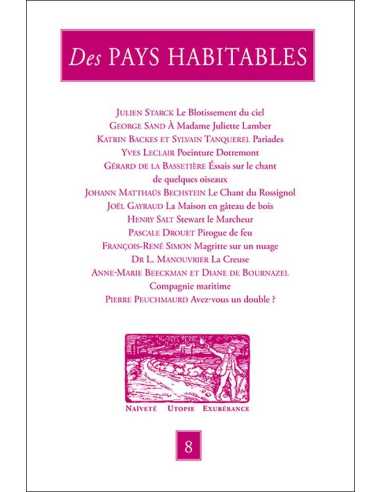 Des PAYS HABITABLES N°8 Naïveté - Utopie - Exubérance | 9782912753656 |