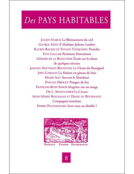 Des PAYS HABITABLES N°8 Naïveté - Utopie - Exubérance | 9782912753656 |